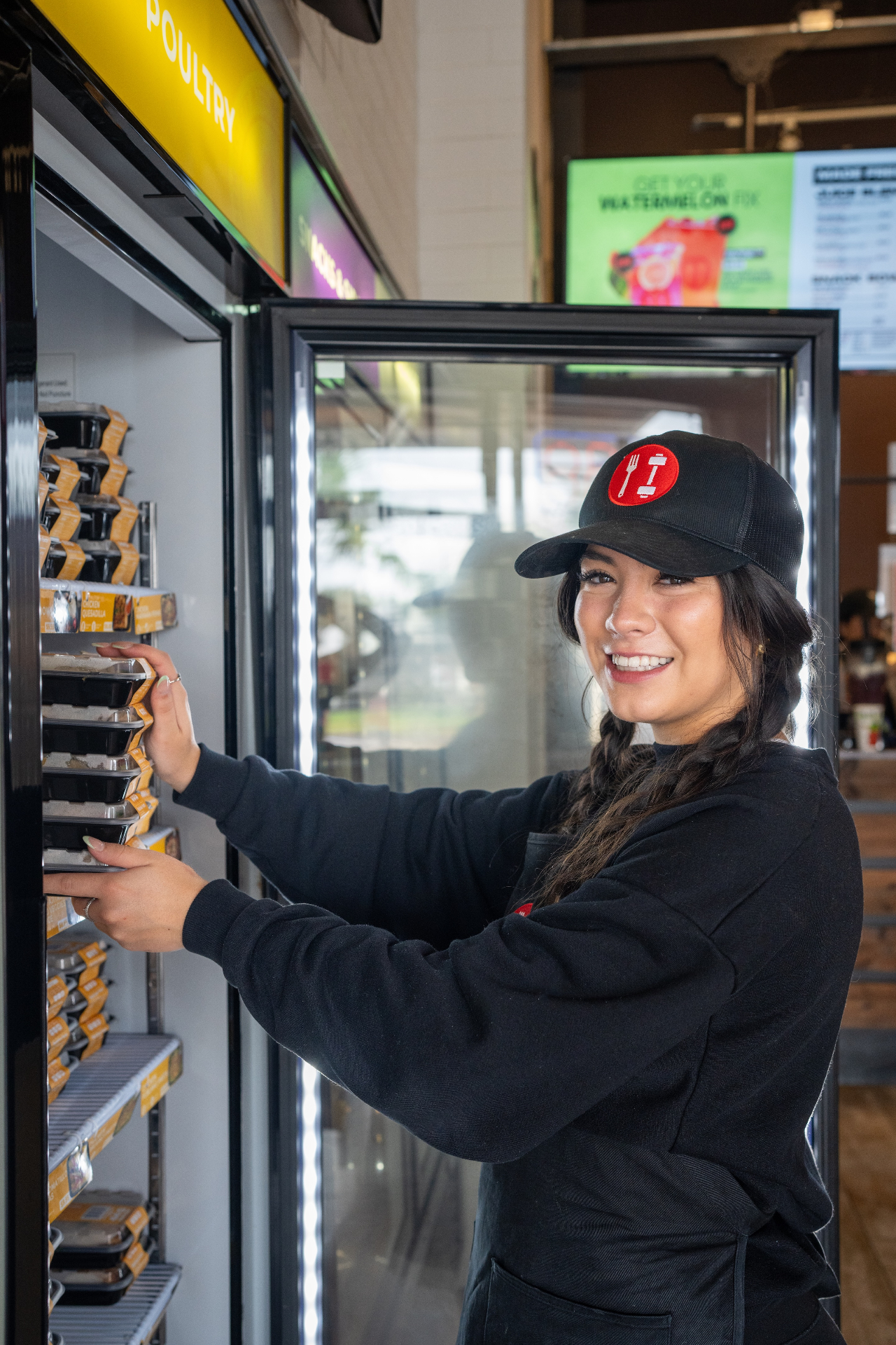 Team member at Fork to Fit cooler